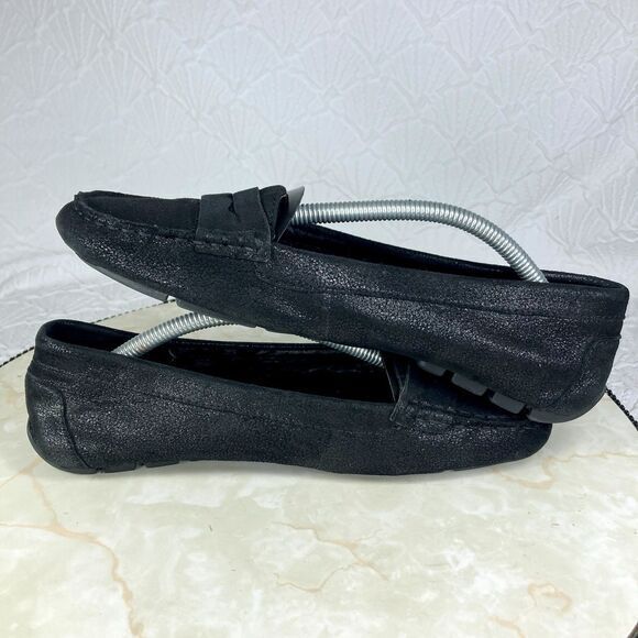Lauren Ralph Lauren Driving Loafers Sz 6.5 Black Suede Preppy Comfort Moccasins - Picture 10 of 14